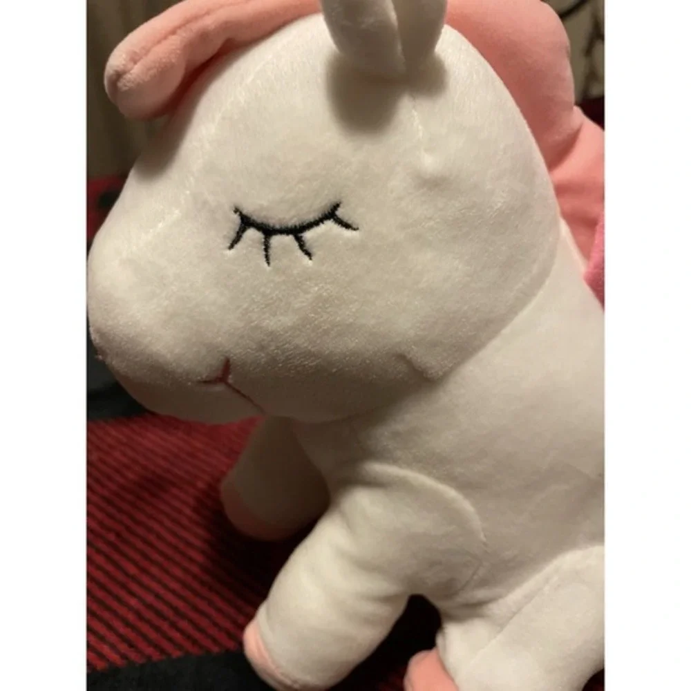 White Pink Unicorn Plush‎ Stuffed Animal With Color Changing Lights